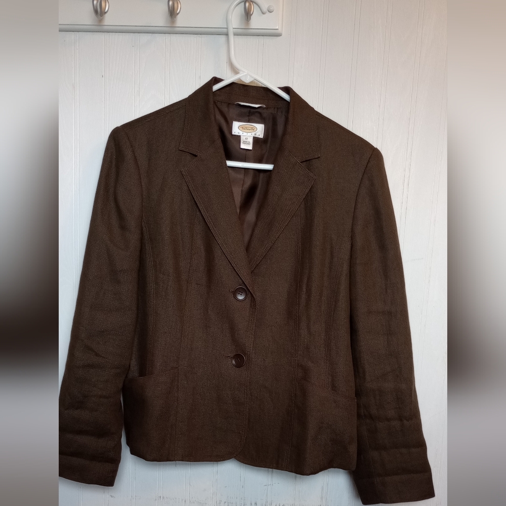 Talbots Brown Blazer Classic Suit Jacket